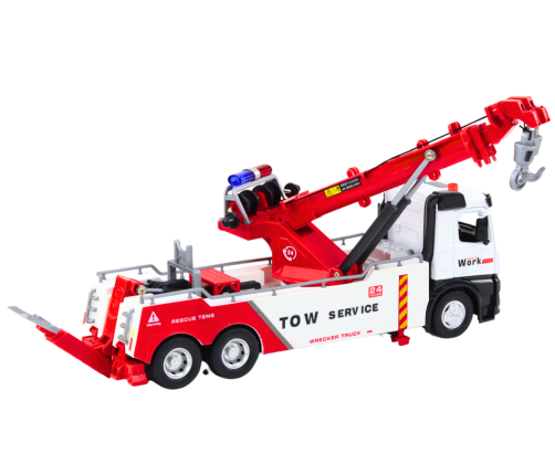 Truck With Crane Two Metal Hooks Red And White Lights Sounds