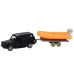 Black Off-Road Car with Trailer Orange Boat