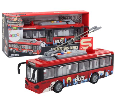 Trolleybus Bus 1:16 Lights Sounds Drive Red