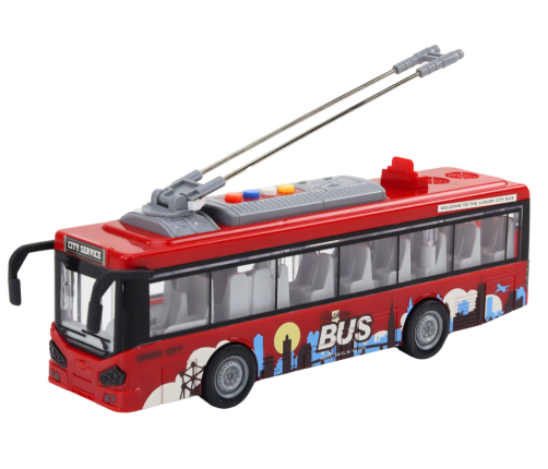 Trolleybus Bus 1:16 Lights Sounds Drive Red