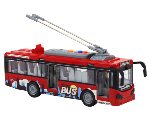 Trolleybus Bus 1:16 Lights Sounds Drive Red