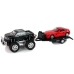 Set of Vehicles Black Monster Truck White Caravan 58 cm