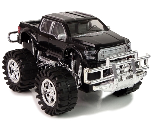 Set of Vehicles Black Monster Truck White Caravan 58 cm