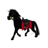 Velvet Figure Black Horse Red Saddle