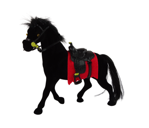 Velvet Figure Black Horse Red Saddle