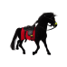 Velvet Figure Black Horse Red Saddle