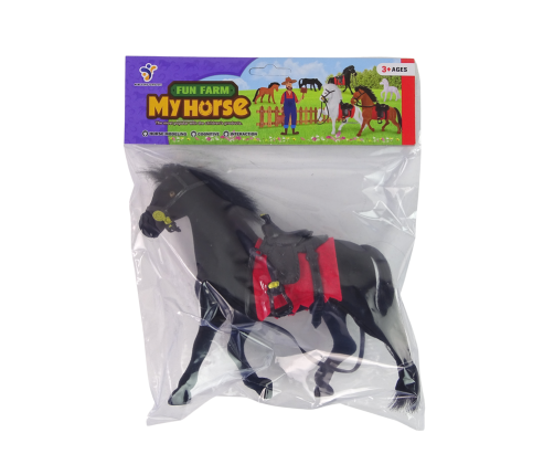 Velvet Figure Black Horse Red Saddle