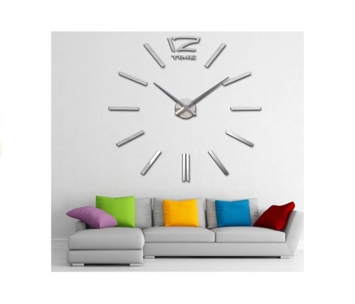 3D DIY Clock Wall Art Design Large Mirror Decoration Sticker