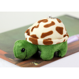 Plush Turtle 10 cm Brown Mascot Keychain
