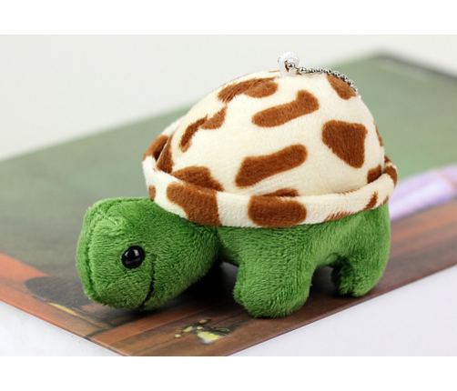 Plush Turtle 10 cm Brown Mascot Keychain