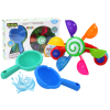 Rotating Bath Toy Colorful Bowls Two Spoons