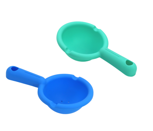 Rotating Bath Toy Colorful Bowls Two Spoons