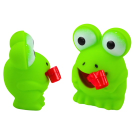 Rubber Frog With Retractable Tongue Green 7CM