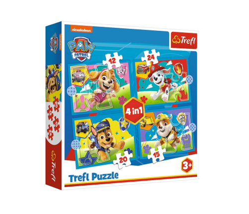 Puzzle 4in1 Paw Patrol Running Puppies Trefl 34628