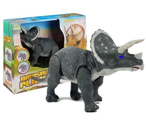 Large Battery Operated Dinosaur Triceratops Gray