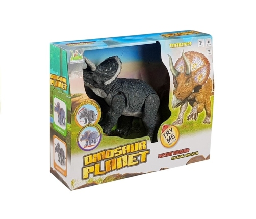 Large Battery Operated Dinosaur Triceratops Gray