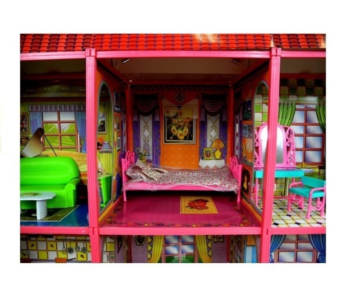 Dolls' House - Large Villa with Furniture + FREE DOLL