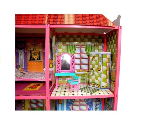 Dolls' House - Large Villa with Furniture + FREE DOLL