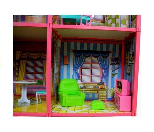 Dolls' House - Large Villa with Furniture + FREE DOLL