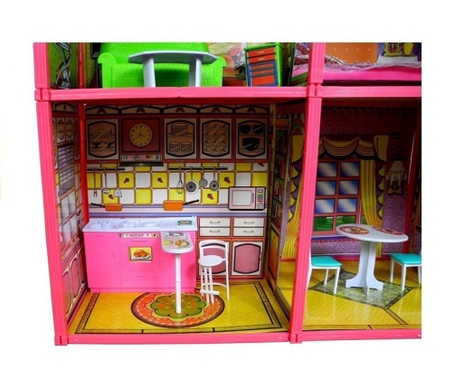 Dolls' House - Large Villa with Furniture + FREE DOLL