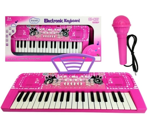 Child Keyboard with Pink Microphone