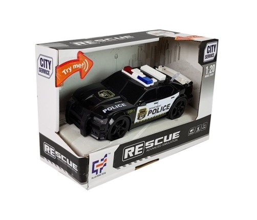 Police Car 1:20 drivetrain friction drive sound Light effects Black