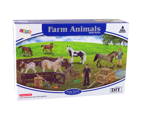 Assembleable Farm Figure Set Wooden Horse Farm