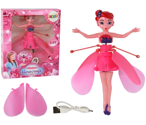 Hand-controlled Magic Flying Fairy Pink Doll