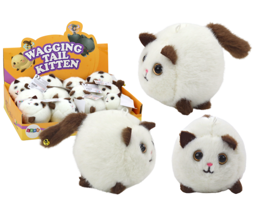 Plush Stretched Cat Jumping Mascot White