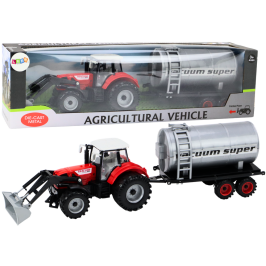 Agricultural Tractor Excavator with Tanker Drive Red
