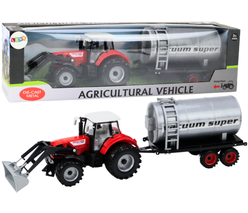 Agricultural Tractor Excavator with Tanker Drive Red