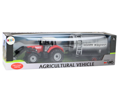 Agricultural Tractor Excavator with Tanker Drive Red