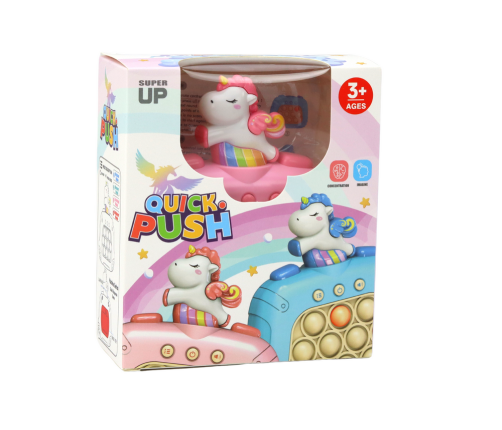 Battery Operated Unicorn Pop It Sensory Game Lights Sounds Pink