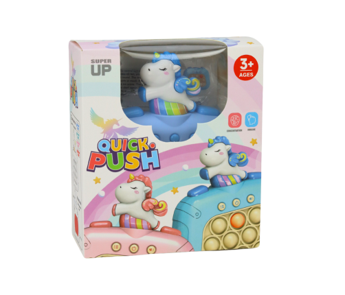 Battery Operated Unicorn Pop It Sensory Game Lights Sounds Pink