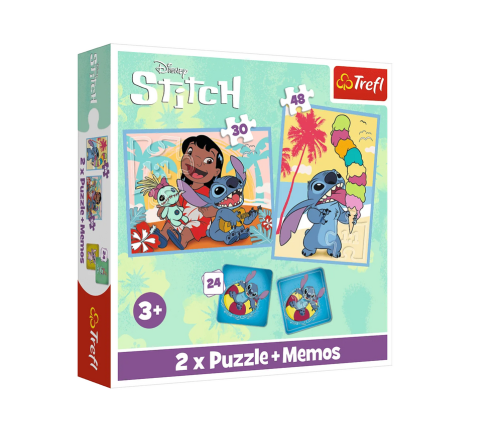 Puzzle + Memos 2in1 Lilo & Stitch, Happy Day Trefl 93585