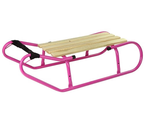 Metal Sled with Backrest Strap Pink