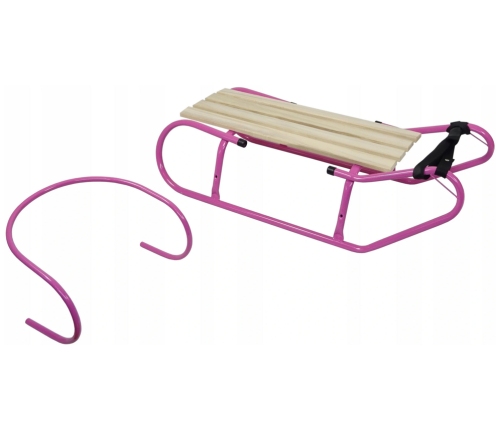 Metal Sled with Backrest Strap Pink