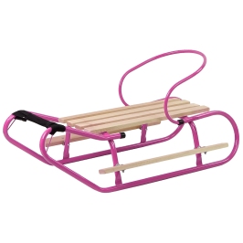 Metal Sled with Backrest Strap Pink