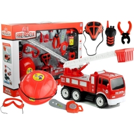 Set Of Fireman FIre Engine Car Helmet Extinguisher Saw 14 Elements