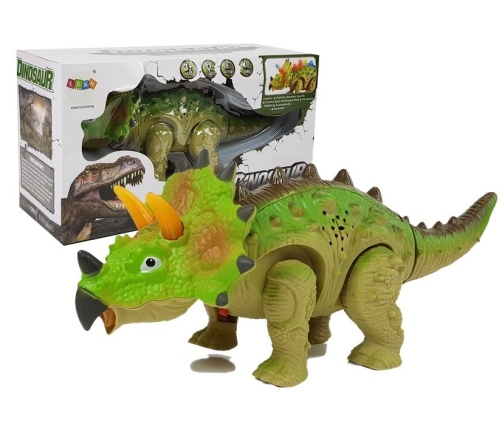 Dinosaur on Battery Triceratops Green