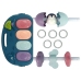 Baby Mat with Foam Rattles Teething Ring Mirror Sound Blue