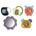 Baby Mat with Foam Rattles Teething Ring Mirror Sound Blue