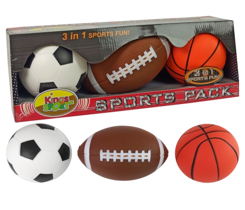 Soft Sports Ball Set 3in1 Football Basketball