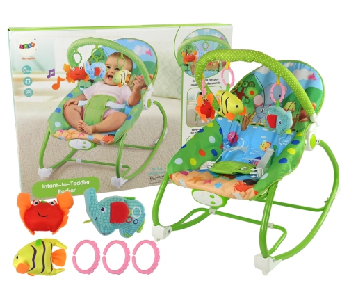 Rocking Chair 2in1 Green Sounds Vibration