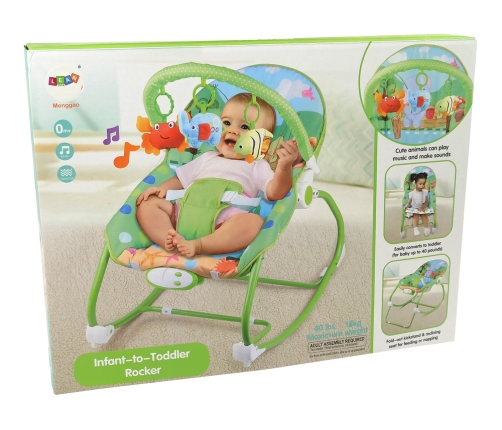 Rocking Chair 2in1 Green Sounds Vibration