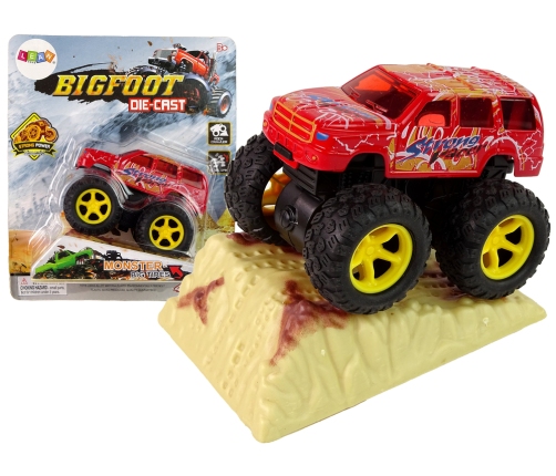 Resorak Monster Truck  Pull Back drive  Rubber tyres Metal body + Evolving Ramp