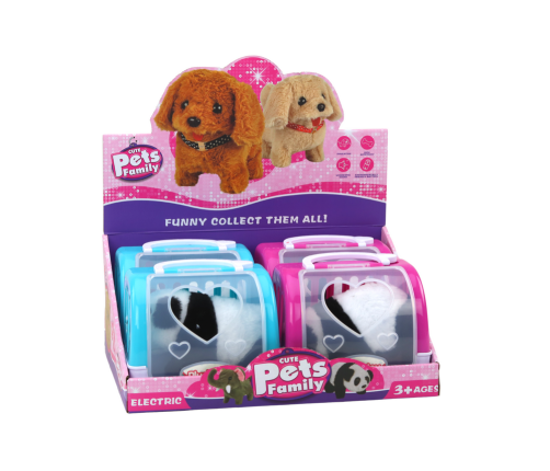 Interactive Plush Panda In Pink Blue Transporter