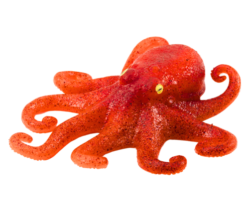 Orange Sea World Rubber Octopus Figurine