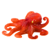 Orange Sea World Rubber Octopus Figurine