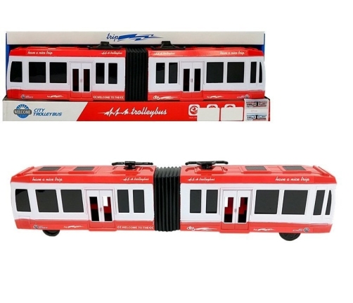 Articulated Bus with Friction Drive Red